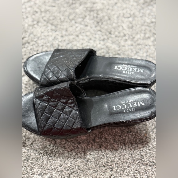 Sesto Meucci Black Quilted Women's Slides - Picture 4 of 6